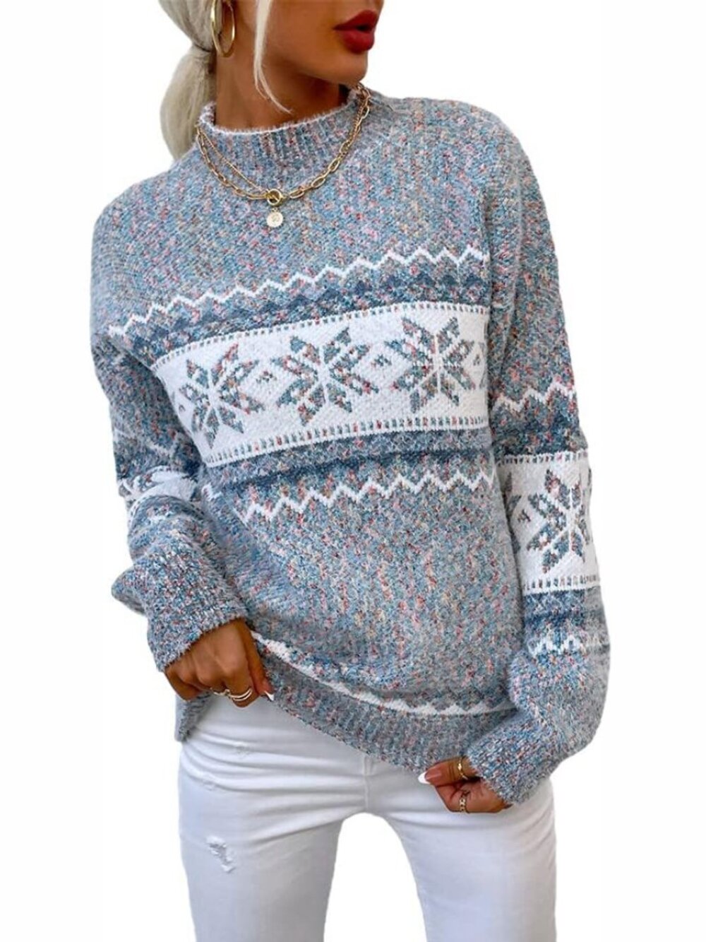 junboon / snow bunny knitted ski sweater XL
